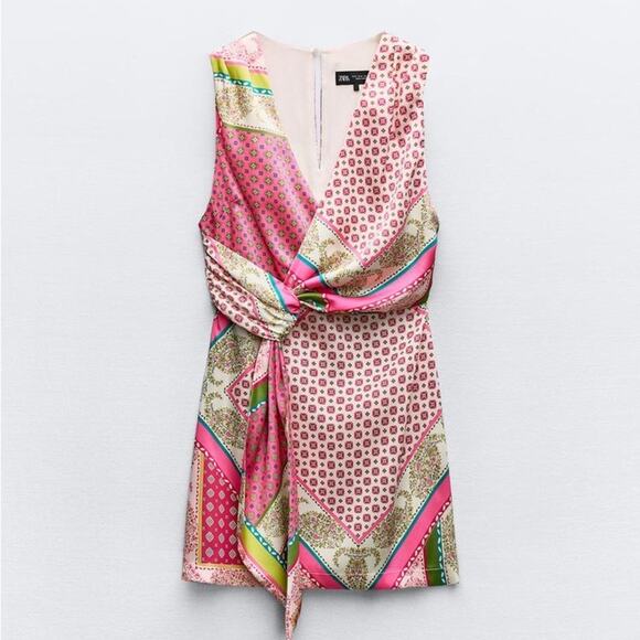 ZARA BLOGGER FAVORITE PATCHWORK PRINT DRESS - Picture 11 of 14